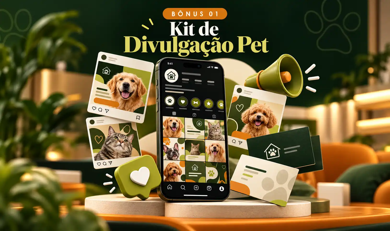 Mockup do Kit de Divulgação Pet