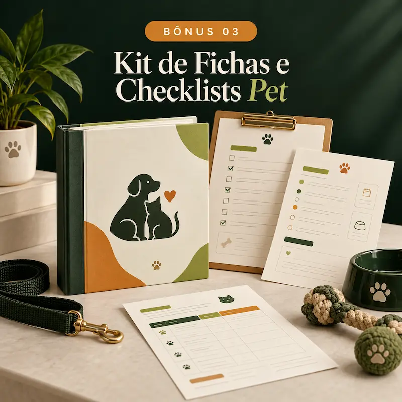 Mockup do Kit de Fichas e Checklists Pet