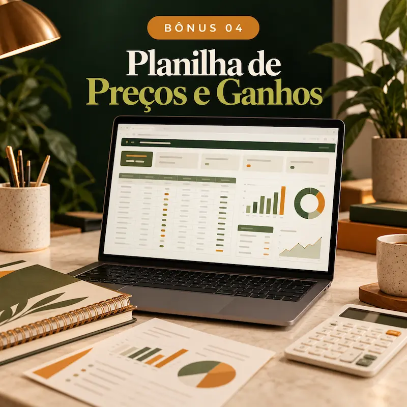 Mockup da Planilha de Preços e Ganhos
