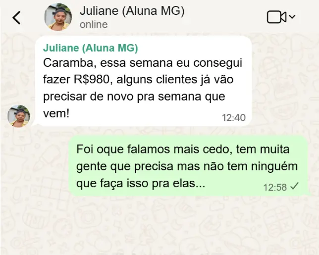 Depoimento de Juliane sobre o Método Passeio Lucrativo