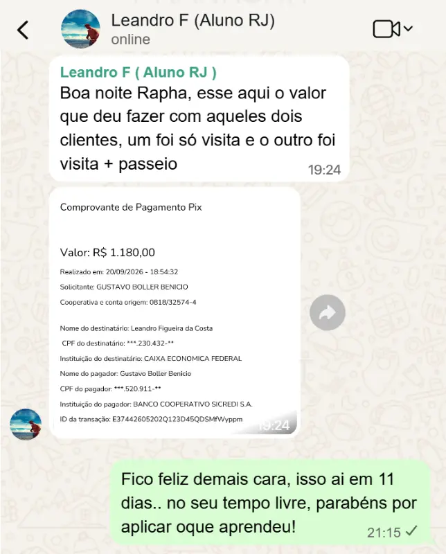 Depoimento de Leandro sobre o Método Passeio Lucrativo
